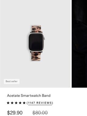 Quince Tortoise Acetate Apple Watch Band, 38-42mm size
